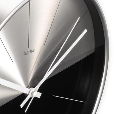 Hama Wandklok Sicilië Tikt Niet 30 cm Zwart/Zilver