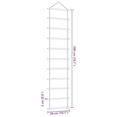 VidaXL Wanddecoratie laddervormig 50x200 cm naturel tak