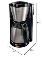 Philips Home Café Gaia HD7548/20 Koffiezetapparaat Zwart, RVS Capaciteit koppen: 15 Met thermoskan - thumbnail