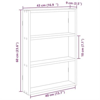 Wandschap 43x9x60 cm bewerkt hout gerookt eikenkleurig