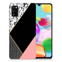 Samsung Galaxy A41 | TPU Hoesje | Zwart Roze Vormen - thumbnail