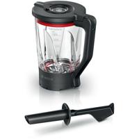 Bosch ThermoSafe Glasmixer für Bosch Küchenmaschine Serie 6 Mixeropzetstuk Zwart, Transparant - thumbnail