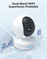 Reolink 4MP Pan Tilt Indoor WiFi-beveiligingscamera, 2,4 GHz/5 GHz WiFi IP-camera, bidirectionele audio, bewegingsdetectie binnencamera voor baby, ouderling, huisdier, 7 dagen gratis cloud, E1 Pro - thumbnail