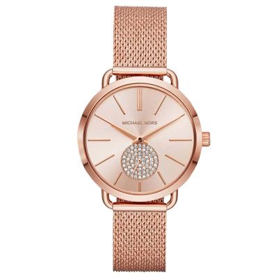 Michael Kors Portia Rosegoudkleurig dameshorloge met drie wijzers - MK3845