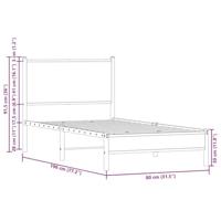 Bedframe zonder matras metaal gerookt eikenkleurig 75x190 cm - thumbnail