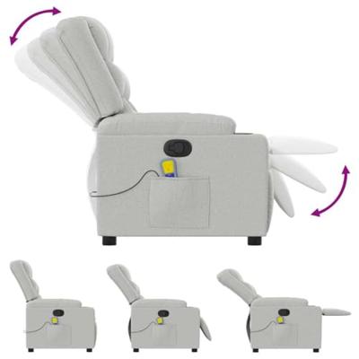 Massagestoel verstelbaar stof wolk grijs