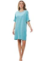 Sportief lichtblauw nachthemd velours - thumbnail