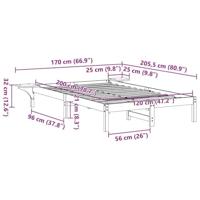 Bedframe met nachttafels Wit 120 x 200 cm Wit - thumbnail