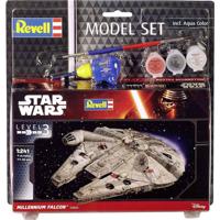 Revell model set - millennium falcon 20dlg. - incl. basiskleuren verf - thumbnail