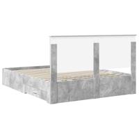 Bedframe met hoofdeinde Beton Grijs 160 x 200 cm Bewerkt hout - thumbnail