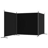 Kamerscherm met 3 panelen 525x180 cm stof zwart - thumbnail