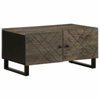 Salontafel 80x50x40 cm massief mangohout zwart - thumbnail