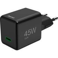 Hama Fast Charger USB-C PD/QC/GaN Super-Mini Charger 45 W Oplader Zwart - thumbnail
