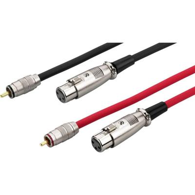 Monacor 0069060 Cinch / XLR Audio Verbindingskabel [1x Cinch-stekker - 1x XLR-bus] 1.5 m Rood/zwart