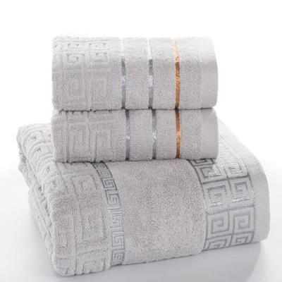 3 PC'S Plaid katoen handdoek bad set (donkergrijs)
