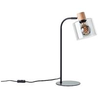 Brilliant TafellampWeald zwart met hout - 94707/93 - thumbnail