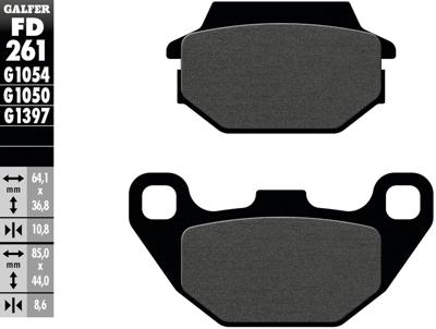 GALFER remblokken "fd261" brake pad fd261 g1054 organic standard