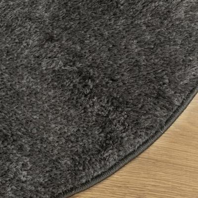 Vloerkleed hoogpolig glanzend 80 cm antracietkleurig - thumbnail