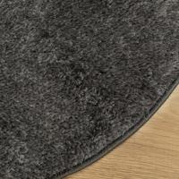 Vloerkleed hoogpolig glanzend 80 cm antracietkleurig - thumbnail