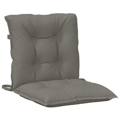 VidaXL Stoelkussens 2 st lage rug 100x50x7 cm stof donkergrijs - thumbnail