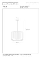 Lucide FOLD - Hanglamp - Ø 40 cm - 1xE27 - Wit - thumbnail
