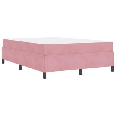 Bedframe met matras Roze en wit 140 x 200 cm Fluweel