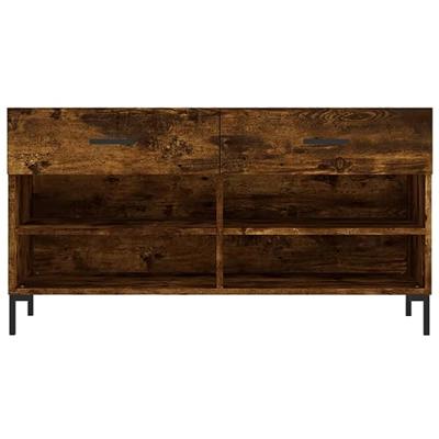 VidaXL Schoenenbank 102x35x55 cm bewerkt hout gerookt eikenkleurig