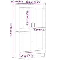 Boekenkast 82,5x30,5x150 cm bewerkt hout artisanaal eikenkleur - thumbnail