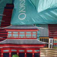 Beddengoedset - TODAY - JAVA - 2 personen - 240x220 cm - Katoen - Tokyo print - Blauw - thumbnail