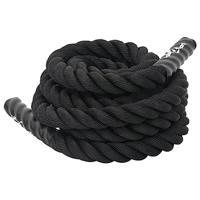 Battle rope 9 m 6,8 kg polyester zwart - thumbnail
