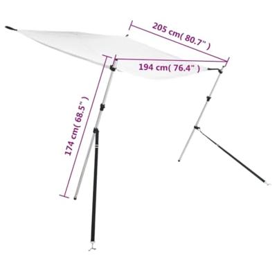 Schaduwdoek T-top 170x208x(115-183) cm wit - thumbnail