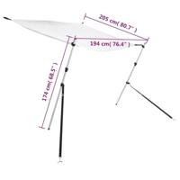 Schaduwdoek T-top 170x208x(115-183) cm wit - thumbnail