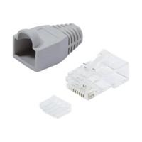 LogiLink MP0023 RJ45-connector, Cat 6 Stekker, recht Aantal polen: 8P8C Grijs 100 stuk(s) - thumbnail