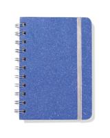 HEMA Notitieboek A6 gelinieerd glitter (blauw) - thumbnail