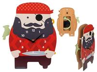 Out Of The Blue Wandklok piraat hout 21x29cm kids - thumbnail