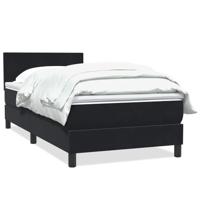 Boxspring met matras fluweel zwart 90x210 cm - thumbnail