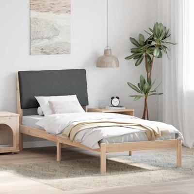 Bedframe Bruin en donkergrijs 90 x 200 cm Massief grenenhout