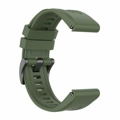 By Qubix - Siliconen sportbandje - Leger groen - Compatible met Garmin Tactix 8-47mm - Compatible Garmin bandje - Bandbreedte: 22mm