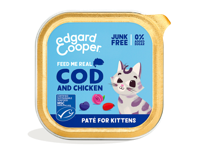 Edgard & Cooper kabeljauw en kip paté kitten natvoer kuipjes 16 x 85gr - thumbnail