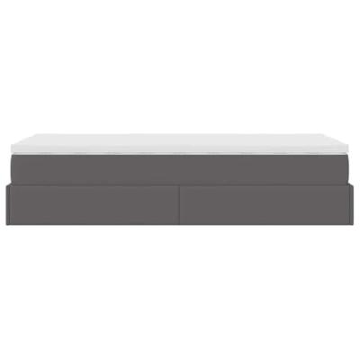 Ottoman bed met matras 100x200cm kunstleer grijs