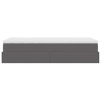 Ottoman bed met matras 100x200cm kunstleer grijs - thumbnail