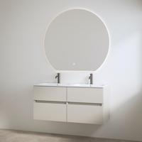 Duo Wastafel 2 Kraangaten met Onderkast Best Design Bora 120 cm Mat Taupe - thumbnail