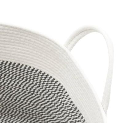 VidaXL Opbergmand ø 51x33 cm katoen grijs en wit VidaXL Opbergmand ø 51x33 cm katoen grijs en wit
