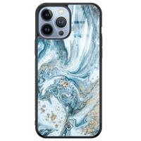 iPhone 13 Pro Max glazen hardcase - Marble sea - thumbnail