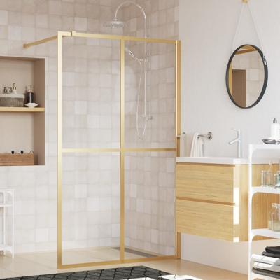 Inloopdouchewand transparant 118x195 cm ESG-glas goudkleurig - thumbnail