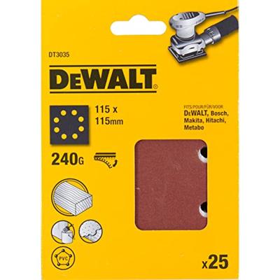 DeWalt Accessoires Schuurpapier 1/4, 115x115mm, geperforeerd, velcro, K240 - DT3035-QZ