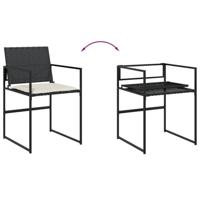 13-delige Tuinset met kussens poly rattan zwart - thumbnail