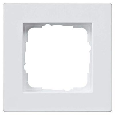 Gira E2 afdekraam 1 voudig vlak 3mm zuiver wit glanzend 0211295