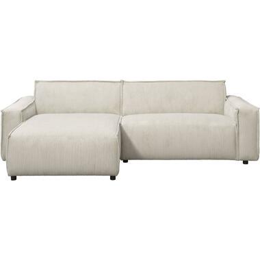Bank Brooklyn met chaise longue links - Soop - crème - Leen Bakker