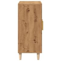 Dressoir 90x34x80 cm bewerkt hout artisanaal eikenkleur - thumbnail